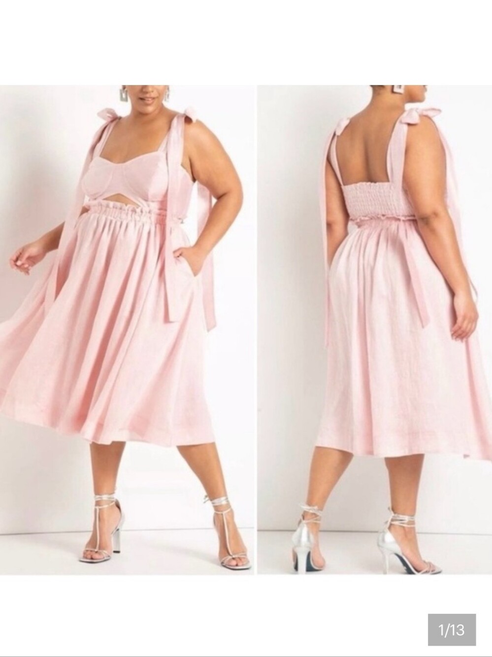 Eloquii X Melissa Mercedes Pink Dress